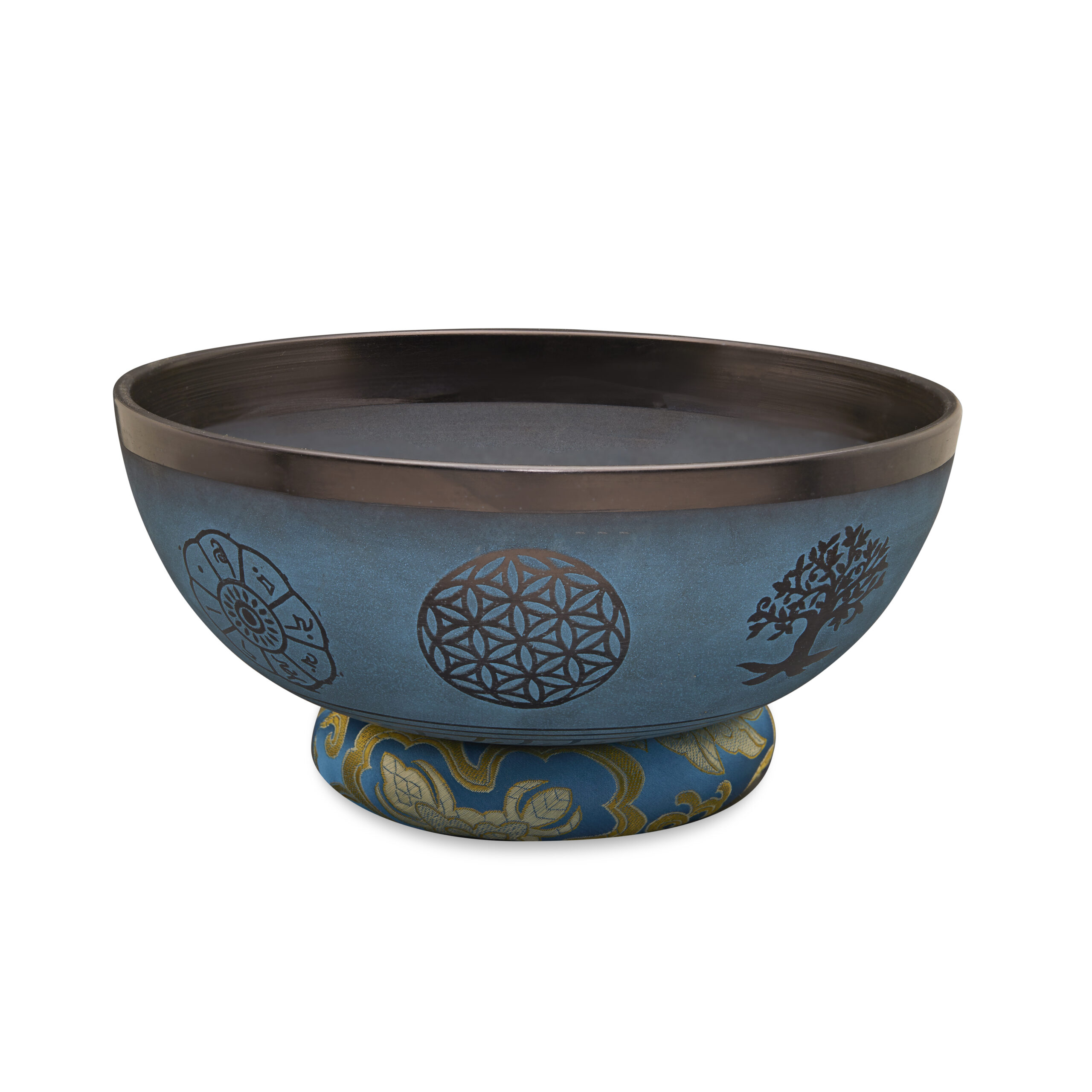 Flower of Life with Sacred Symbols Singing Bowls