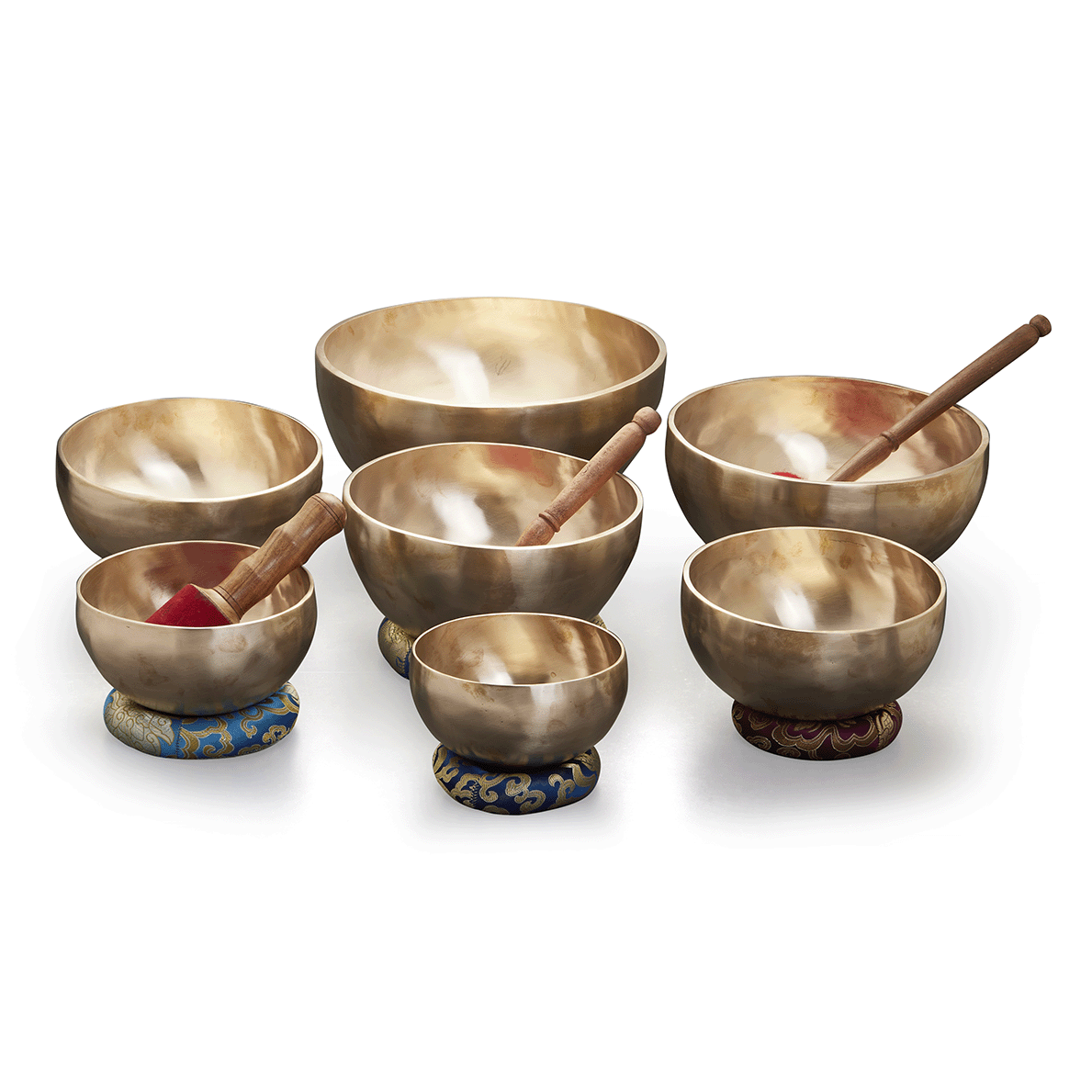 Handcrafted Set of 7 Bowls for Sound Therapy